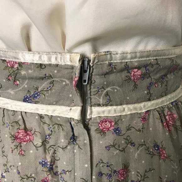 Gunne Sax 1970s Romantic Floral Corset Skirt 9 - Picture 12 of 13